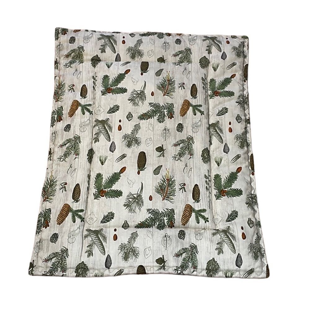 Dog Pet Cat Mat/Bed, Pine Cones, boughs, rustic, farmhouse, cabin, 18 x 24